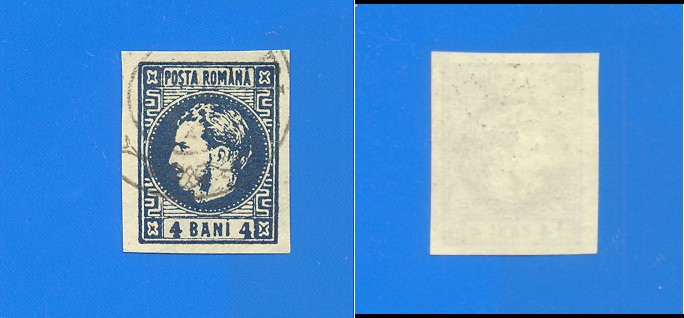 1868 -1870 Carol I cu favoriţi - Emisiunea a II-a - 4 BANI