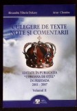 CULEGERE DE TEXTE, NOTE SI COMENTARII EDITATE IN PUBLICATIA COROANA DE OTEL IN PERIOADA 2001-2007 VOL.2-ALE-364098