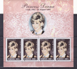 Romania 1999, LP 1498 a, Diana - Printesa de Wales, bloc de 4, MNH!, Regi, Nestampilat