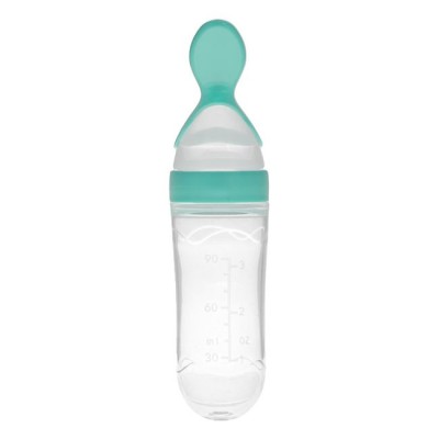 Lingura din Silicon Verde Menta cu Rezervor pentru Bebelusi 90ml foto