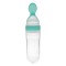 Lingura din Silicon Verde Menta cu Rezervor pentru Bebelusi 90ml