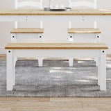 Cumpara ieftin Banchetă de bucătărie Panama, alb, 105x30x45 cm, lemn masiv pin