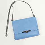 Cumpara ieftin Geanta dama piele naturala Mony albastra Elyk Creation: Tote, Crossbody, Umar. Stil Office, 2 Compartimente, logo. 18x22x6cm