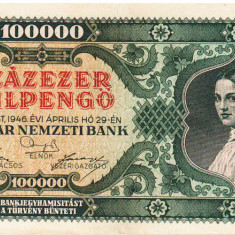 Ungaria 100 000 100000 Milpengo 1946 P-127 Seria 024222