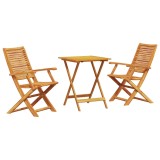 vidaXL Set Bistro Pliabil 3 pcs Maro Lemn Solid de Acacia 3375691