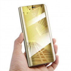 Husa Telefon Flip Book Clear View Samsung Galaxy J4 Plus 2018 j415  Gold