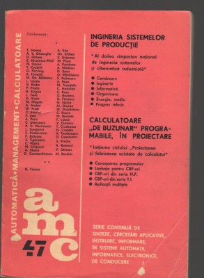 C8998 AMC 47. INGINERIA SISTEMELOR DE PRODUCTIE. CALCULATOARE DE BUZUNAR foto