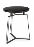 Cumpara ieftin Masuta de cafea din fier negru cu blat din sticla Zaira &Oslash; 40 cm x 50 h