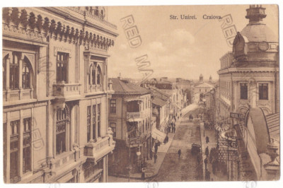 20 - CRAIOVA, Unirii Street, Romania - old postcard, CENSOR - used - 1916 foto