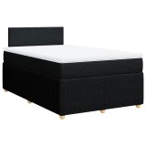 Cumpara ieftin Pat box spring cu saltea, negru, 120x190 cm, catifea