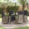 VidaXL Set de masă pentru grădină 5 pcs Gri deschis Rattan poli 3380571