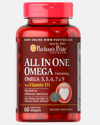 Omega 3, 5, 6, 7, 9 Plus Vitamin D3 60buc foto
