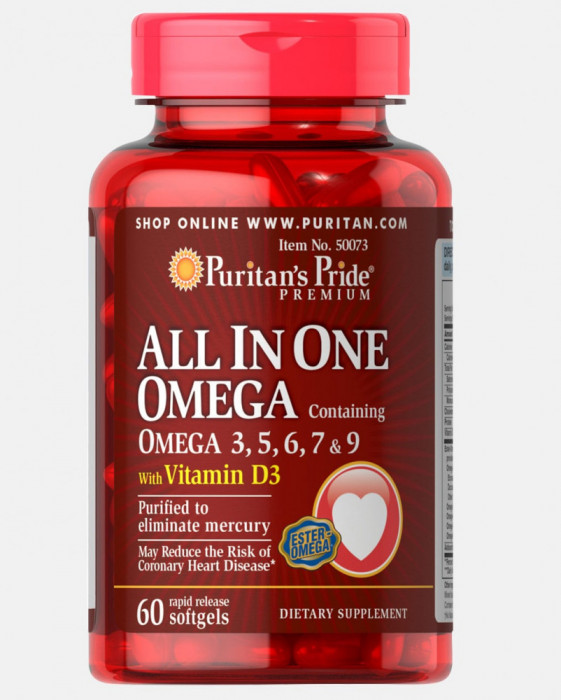 Omega 3, 5, 6, 7, 9 Plus Vitamin D3 60buc