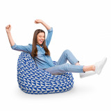 Fotoliu Puf Bean Bag tip Para XL Geometric Sea Blue, Updeco