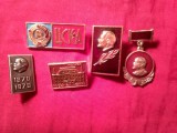 Set 5 Insigne URSS - Lenin - Omagiat - metal si email