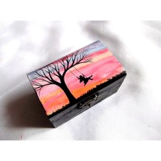 Cutie lemn decorata cu apus de soare 35271