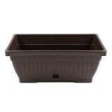 Jardiniera din plastic Verbena, cu suport, interior / exterior, dreptunghiulara, maro, 40 x 19.7 x 15.7 cm