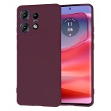 Husa premium din silicon pentru motorola edge 50 pro - softflex, microfibra, plum red