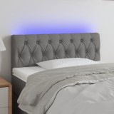 Cumpara ieftin Tăblie de pat cu LED, gri &icirc;nchis, 90x7x78/88 cm, textil
