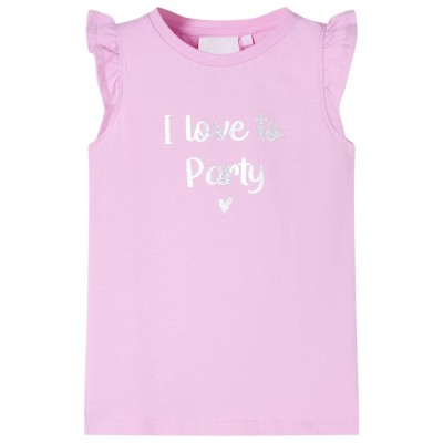 Tricou pentru copii cu m&amp;acirc;neci cu volane, lila, 104 foto