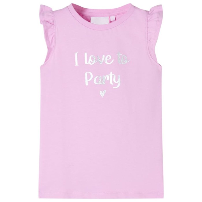 Tricou pentru copii cu m&acirc;neci cu volane, lila, 104
