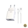 Incarcator Retea Cu Cablu microUSB XO Design L99 12W 2.4A 1 x USB-A Alb