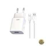 Incarcator Retea Cu Cablu microUSB XO Design L99 12W 2.4A 1 x USB-A Alb