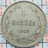 Finlanda 1 markka 1908 argint - Aleksandr II / III / Nikolai II - km 3 - A033, Europa