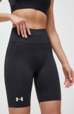 Under Armour pantaloni scurți de antrenament culoarea negru, neted, high waist