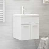 vidaXL Mască Chiuvetă Baie Albă 41x38.5x46 cm, Lemn Prelucrat, Dulap Bază Chiuvetă, Mobilier Baie