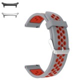Curea din silicon compatibila cu Samsung Galaxy Watch Ultra, Gray Ruby