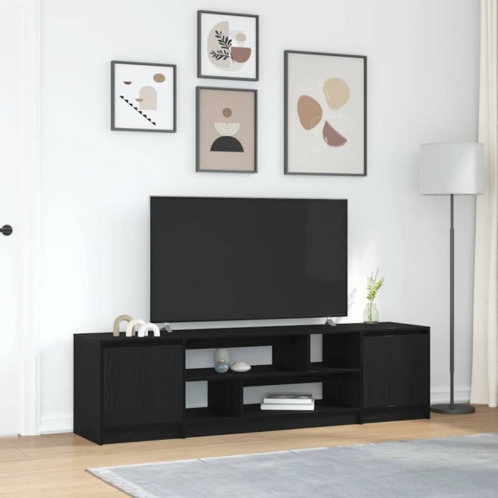 vidaXL Dulap TV Stejar Negru 188,5x41x50 cm Lemn prelucrat