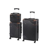 Set 3 Valize Rigide ABS Leziter TraveLux Urban XIX - Mana, Cabina, Mare, Roti 360&deg;, Negru