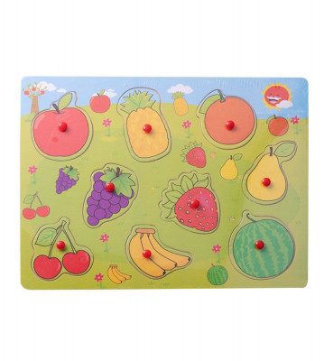 Puzzle pentru copii cu fructe 9 piese foto