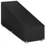 Husa sezlong vidaXL 205x75x70 cm, PE, Negru, Impermeabila, Protectie UV, Cu ocheti