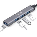 Cumpara ieftin HUB extern Spacer USB- C, aluminiu