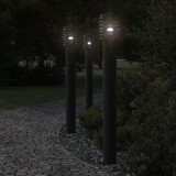 vidaXL Lampă exterioară de podea cu priză, negru, 110 cm, oțel inox