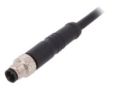 Conector BULGIN M5 3 pini 1A drept IP67 60V cablu 1m PXPPVC05FIM03ACL010PVC