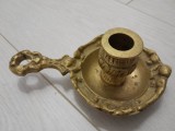 Sfesnic de mana din bronz masiv, foarte decorativ, vintage 16 cm lungime