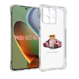 Husa antisoc pentru motorola moto g15, airbag pro, transparent, girl power