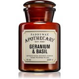 Paddywax Apothecary Geranium &amp; Basil lum&acirc;nare parfumată 226 g