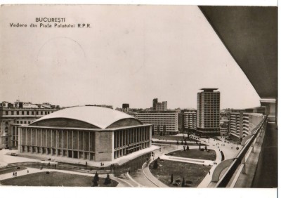 CPIB 18224 CARTE POSTALA - BUCURESTI. VEDERE DIN PIATA PALATULUI R.P.R. foto