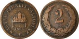 Ungaria 1895 - 2 filler, circulata