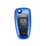 Husa Cheie Auto FORD TPU+PC Albastra cu Butoane Negre Cheie Briceag (Ford Focus, Fiesta,Transit) AutoProtect KeyCars, Oem