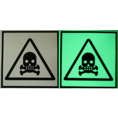 Stiker Semn de avertizare Substante Toxice Fosforescent 10-10 cm