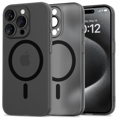 Husa MagSafe pentru Apple iPhone 15 Pro, Tech-Protect, MagSlim, Neagra foto