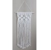 Decoratiune perete stil macrame, 006FD, sfoara bumbac, alb, 35 x 70 cm