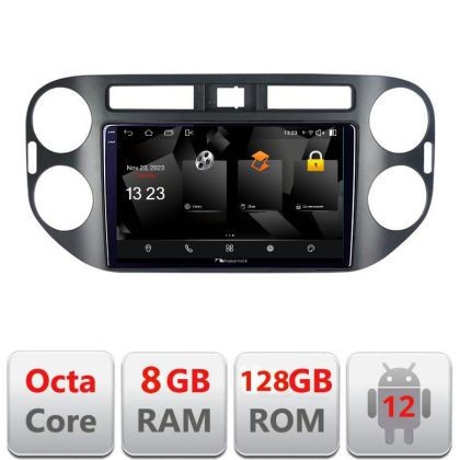 Navigatie VW Tiguan 2009-2015 Android Octa Core Qualcomm 2K Qled 8+128 DTS DSP 360 4G Optical CarStore Technology