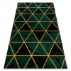 Exclusiv EMERALD covor 1020 glamour, stilat, marmură, triunghiurile sticla verde / aur, 200x290 cm