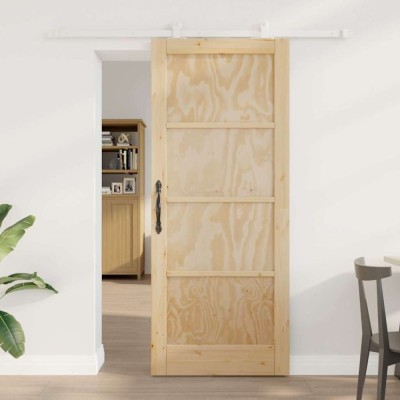 Set de Uși Glisante Manual Natural și alb 83 x 202 cm foto